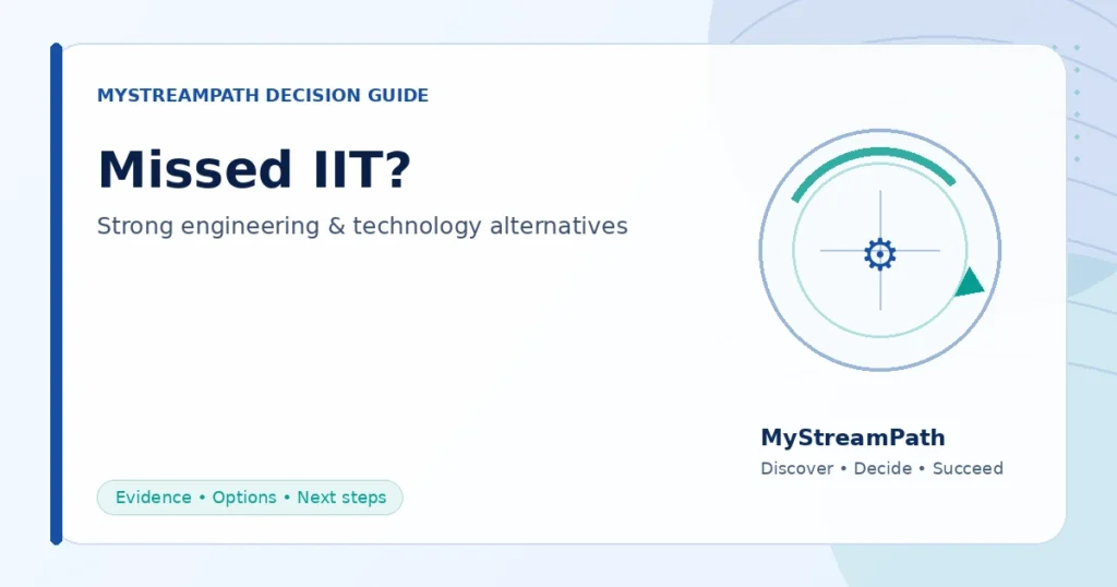 Missed IIT? Strong Engineering and Technology Alternatives — MyStreamPath decision guide for Indian students and parents